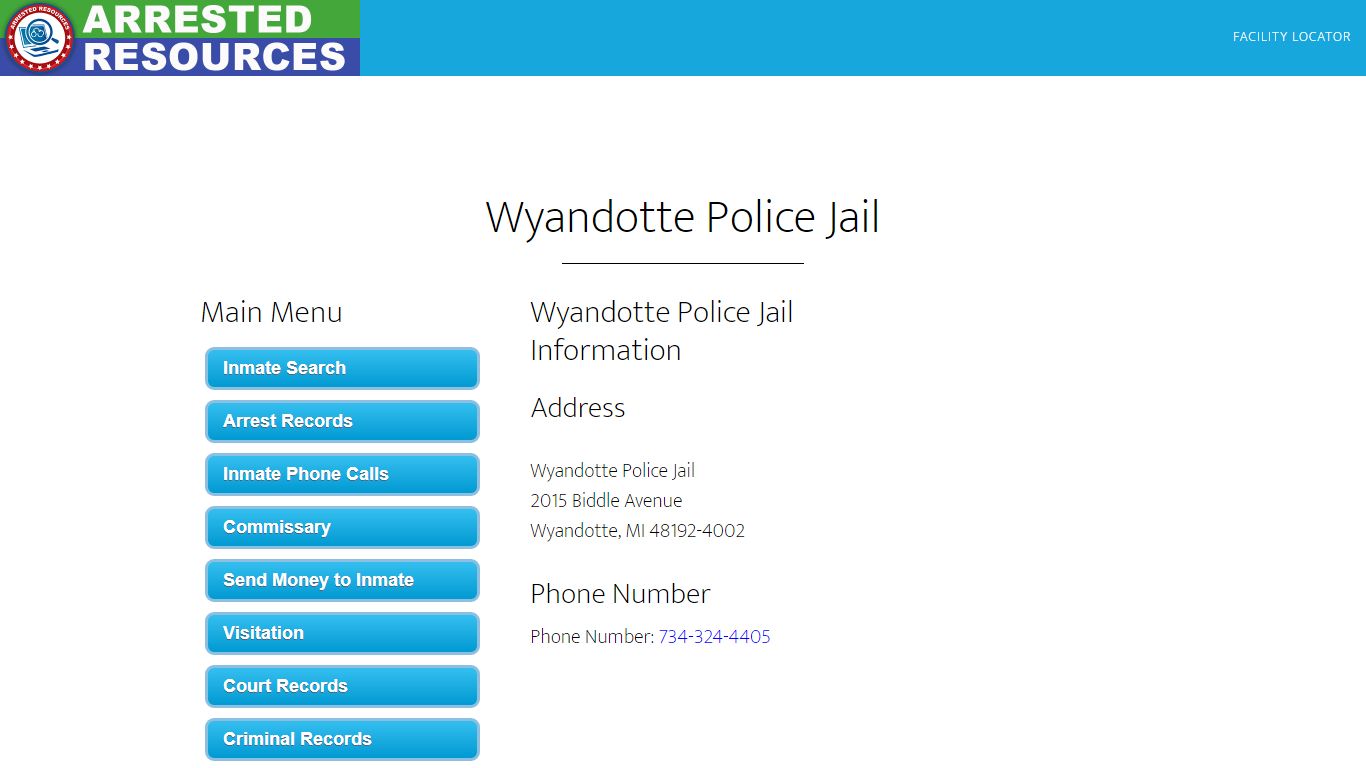 Wyandotte Police Jail - Inmate Search - Wyandotte, MI - Arrested Resources